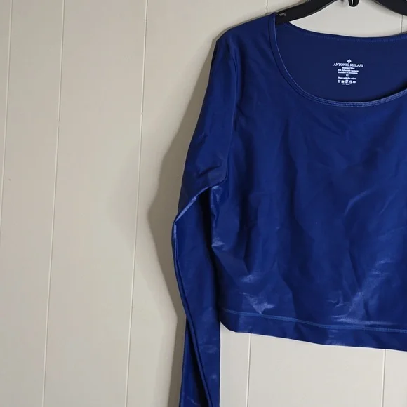 Antonio Melani Active Runched Crew Neck Long Sleeve Fitted Crop Top XL - Picture 5 of 10